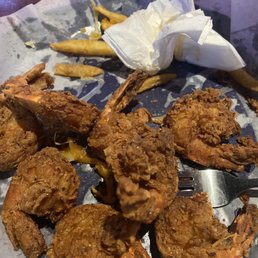 fried shrimp and fries fried shrimp and fries