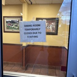 Bojangles - Dining room Closed