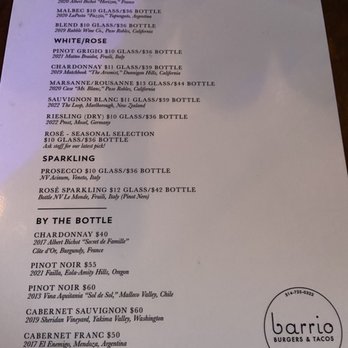 Barrio - Drink Menu - Beer Bar Near Me - Clayton, Missouri