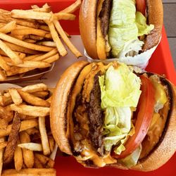 In-N-Out Burger - Double double animal style with chopped chiles and extra pickles ‍