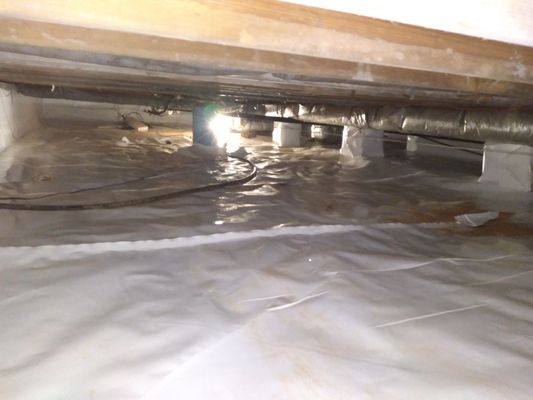 Full crawlspace encapsulation with foam board - This was to completely seal off the crawl from everything, Rodents. mold, bugs. and also keep his joist or flooring from warping. Full crawlspace encapsulation with foam board - This was to completely seal off the crawl from everything, Rodents. mold, bugs. and also keep his joist or flooring from warping.