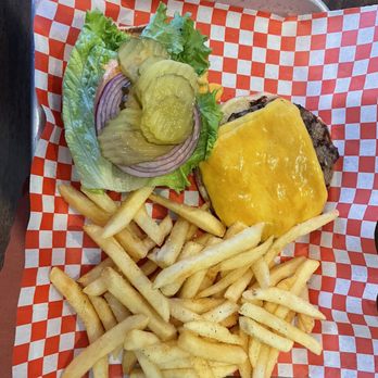 Burger BLVD - Cheeseburger (cheddar) with a side of fries - Burgers Near Me - Pacifica, California