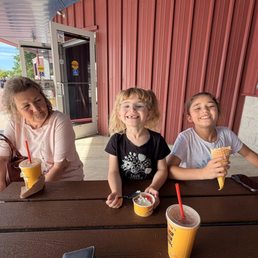 Enjoying our ice cream