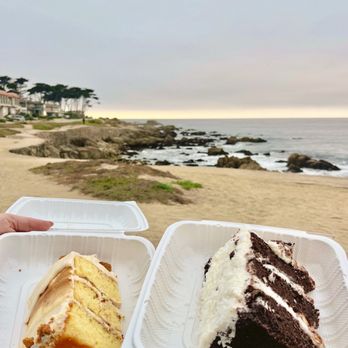 Caffè By Rosine's - Biscoff cake slice + coconut chocolate cake slice - Desserts Near Me - Sand City, California