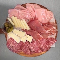 Mortadella, Prosciutto, Salami, Pecorino Romano and cornichons.