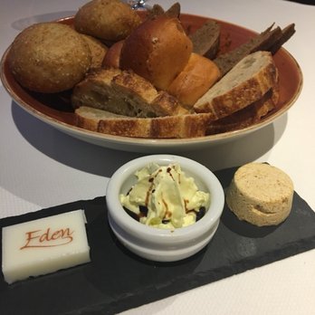 Eden - 4 different bread selections with three very different spreads - French Near Me - Banff, Alberta Eden - 4 different bread selections with three very different spreads - French Near Me - Banff, Alberta