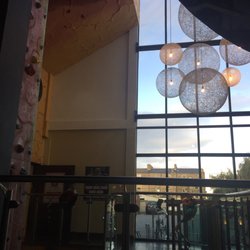 Westwood Health Club - Entrance, rock climbing wall