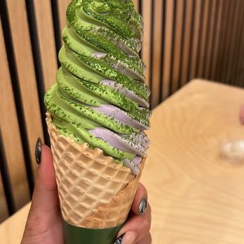 Premium Matcha Cafe Maiko - Matcha/ube ice cream cone - Ice Cream & Frozen Yogurt Near Me - Tempe, Arizona