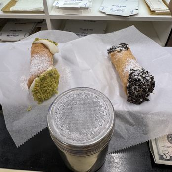 Mike's Pastry - Very good portion at $7 a pop. Pistachio on the left, chocolate chip on the right. - Bakeries Near Me - Boston, Massachusetts Mike's Pastry - Very good portion at $7 a pop. Pistachio on the left, chocolate chip on the right. - Bakeries Near Me - Boston, Massachusetts