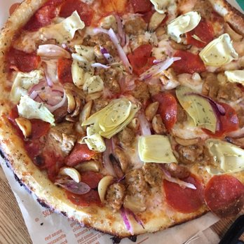 Blaze Pizza - Build your own with pepperoni, artichoke and red onion - Salad Near Me - Las Vegas, Nevada Blaze Pizza - Build your own with pepperoni, artichoke and red onion - Salad Near Me - Las Vegas, Nevada