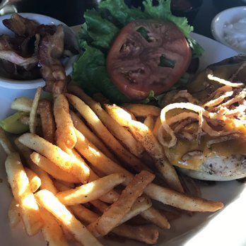 Waterstone Grill - Grilled chicken sandwich (bacon on the side, tzatziki subbed for bbq sauce) - Seafood Near Me - Hamburg, New York Waterstone Grill - Grilled chicken sandwich (bacon on the side, tzatziki subbed for bbq sauce) - Seafood Near Me - Hamburg, New York