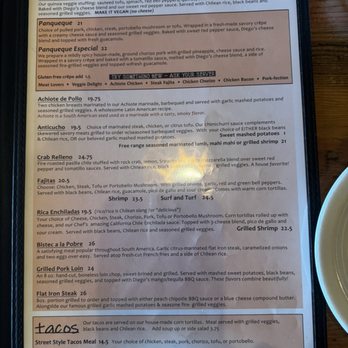 Diego's - Menu 4-14-25 - Latin American Near Me - Grass Valley, California
