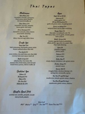 Menu photo 1 Thai Tapas Houston, TX