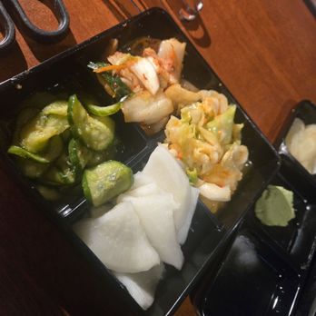 7 Japanese BBQ & Sushi - Side dishes - spicy cucumbers, Kim chi, pickled daikon - Sushi Bars Near Me - Irvine, California