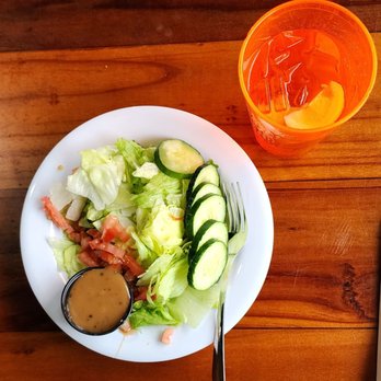 Hooters - Salad with Balsamic Vinaigrette and a water w/ lemon - Sports Bars Near Me - Wilmington, North Carolina
