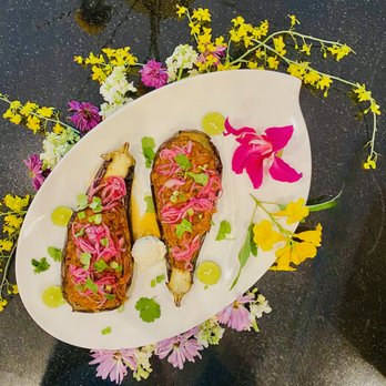 Produce on Wheels - Eggplants - P.O.W. - Eggplant Cochinita Pibil, Habanero Salsa, X Ni Pek (onions) - Farmers Market Near Me - Phoenix, Arizona Produce on Wheels - Eggplants - P.O.W. - Eggplant Cochinita Pibil, Habanero Salsa, X Ni Pek (onions) - Farmers Market Near Me - Phoenix, Arizona