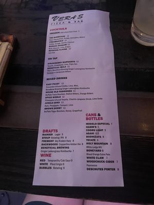 Menu photo 3 Vera's Pizza and Bar Seattle, WA Menu photo 3 Vera's Pizza and Bar Seattle, WA