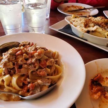 Carmelina's - Crazy Alfredo (front) and Mushroom Rigatoni (back) - Italian Near Me - Boston, Massachusetts Carmelina's - Crazy Alfredo (front) and Mushroom Rigatoni (back) - Italian Near Me - Boston, Massachusetts