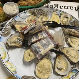 Baked oysters and gator bites Baked oysters and gator bites