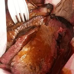 HP's Smokehouse BBQ - Sliced boneless beef ribs with potato salad. $15 really good!