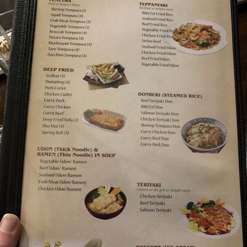 Akame Sushi - All you can eat menu (non sushi side) - Sushi Bars Near Me - Maple Grove, Minnesota