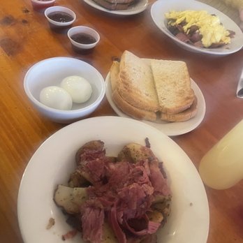 Joe Momma's - Corned beef, hard boiled eggs toast and delicious jam - Breakfast & Brunch Near Me - Meridian, Idaho