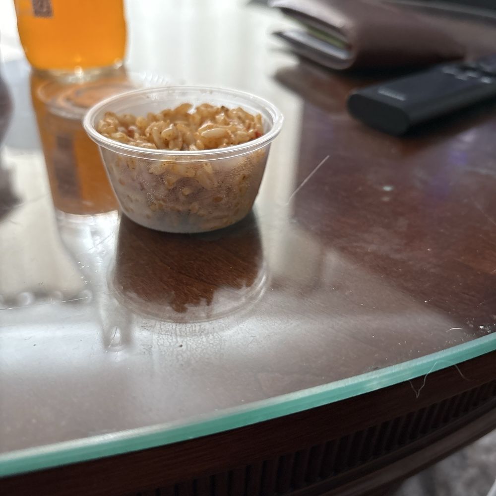 QDOBA Mexican Eats - Tiny Dixie cup of rice. - Mexican Near Me - Grand Blanc, Michigan