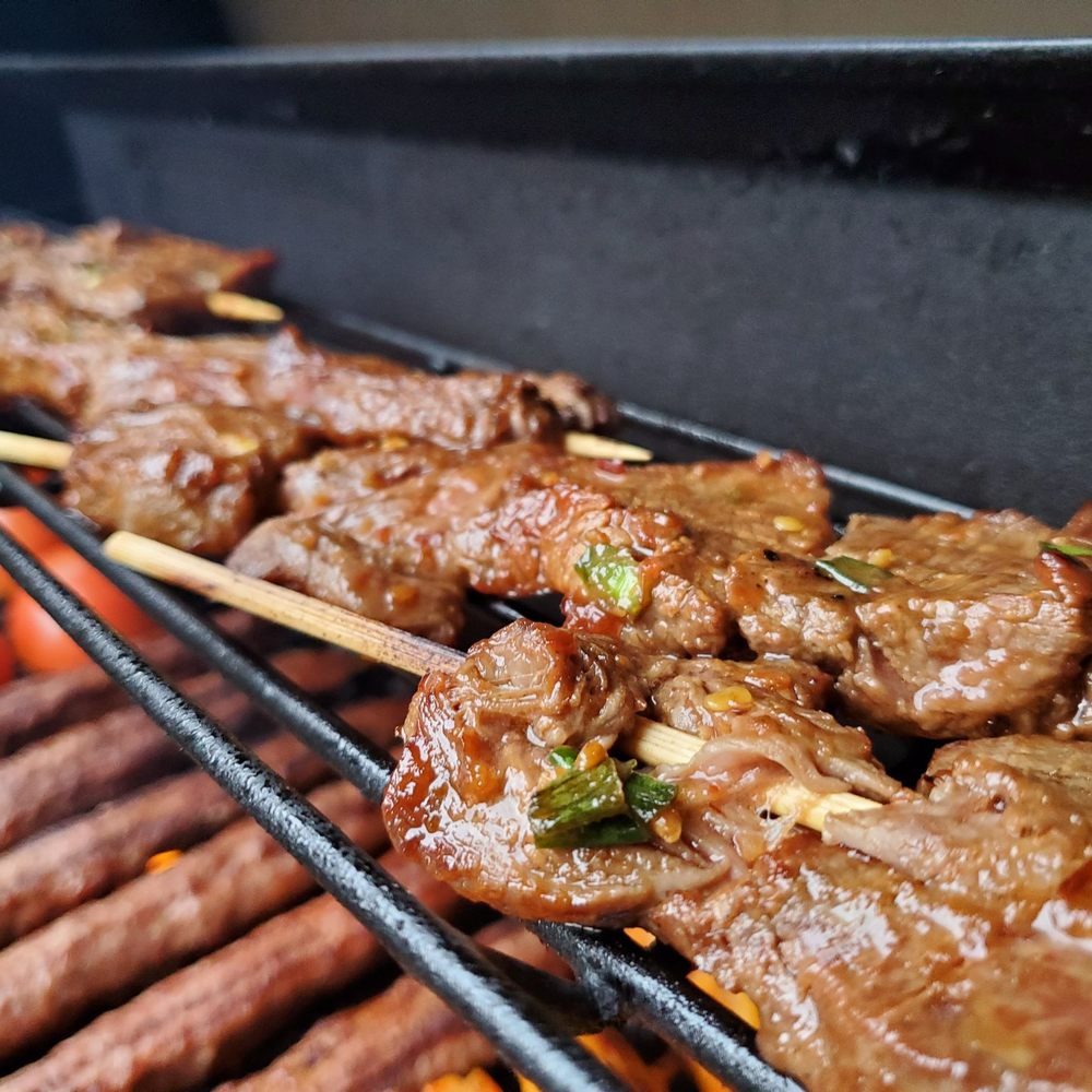 Alameda Market - meat skewers on a grill - Meat Shops Near Me - Burbank, California Alameda Market - meat skewers on a grill - Meat Shops Near Me - Burbank, California