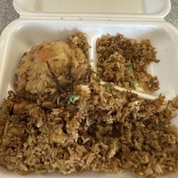 Orange & Chicken - Vegetable Egg Foo Young with fried rice