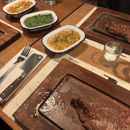 mashed potatoes, creamed spinach, truffle mac and cheese mashed potatoes, creamed spinach, truffle mac and cheese