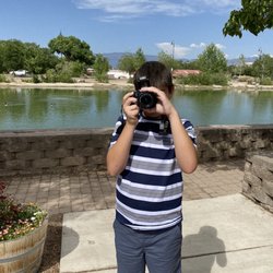 Tingley Field Park - My son taking a picture of me talking a picture of him.