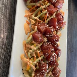 Ahi Tuna - a fun appetizer, but I probably would not order it again.