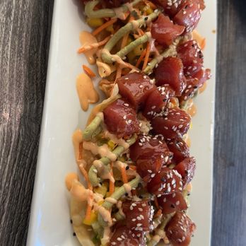 Hull's Seafood - Ahi Tuna - a fun appetizer, but I probably would not order it again. - Seafood Near Me - Ormond Beach, Florida