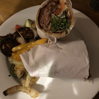 My Other Kitchen - Lamb wrapped in pita bread with a side of veggies - Greek Near Me - Belmont, Massachusetts