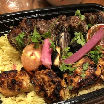 Mazra - Double Kebab Plate (Lamb and Chicken... Unfortunately my meats were dry/weird textures *sigh*) - Middle Eastern Near Me - San Bruno, California