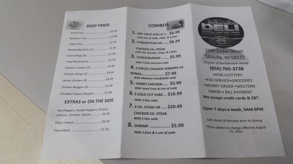 Menu photo 1 Neighborhood Deli Millville, NJ Menu photo 1 Neighborhood Deli Millville, NJ