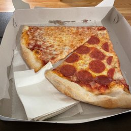 a slice of pepperoni pizza