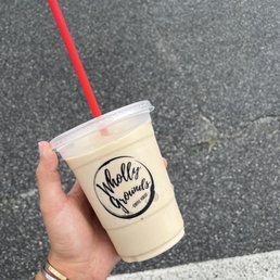 Frozen White Chocolate Latte (made with Oat Milk, no whipped cream) Frozen White Chocolate Latte (made with Oat Milk, no whipped cream)