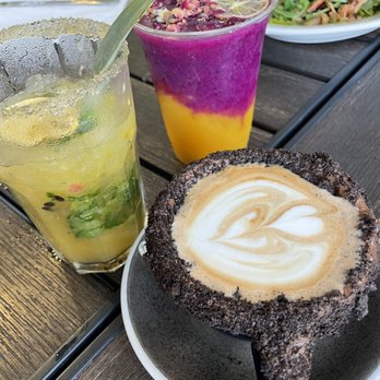 Bistro Cafe - Mocha latte, virgin passionfruit margarita, dragonfruit mango iced tea - Breakfast & Brunch Near Me - Miami, Florida Bistro Cafe - Mocha latte, virgin passionfruit margarita, dragonfruit mango iced tea - Breakfast & Brunch Near Me - Miami, Florida