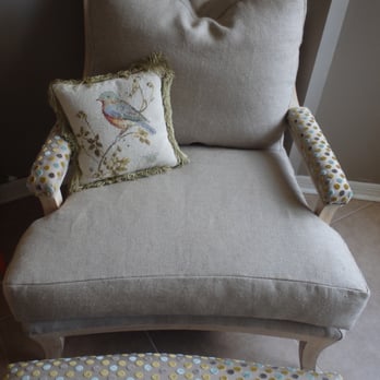 New Life Upholstery - He had 3 different fabrics on this chair and followed all my directions beautifully! I'm amazed at his craftsmanship. - Furniture Reupholstery Near Me - Tampa, Florida