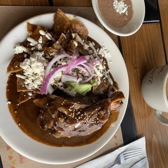 Los Chilaquiles - The Chilaqiles in mole sauce with Chamorro! - Mexican Near Me - Tijuana, BCN Los Chilaquiles - The Chilaqiles in mole sauce with Chamorro! - Mexican Near Me - Tijuana, BCN