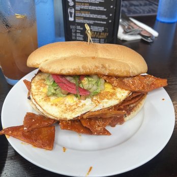 J Riley Distillery - Chilaquiles torta - Distilleries Near Me - Redlands, California J Riley Distillery - Chilaquiles torta - Distilleries Near Me - Redlands, California