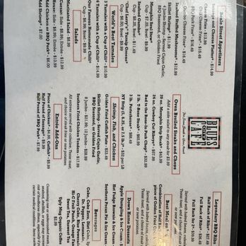 Blues City Cafe - Menu 5/26 - Southern Near Me - Memphis, Tennessee