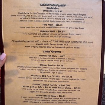 Freshies Maui - Menu - Breakfast & Brunch Near Me - Makawao, Hawaii