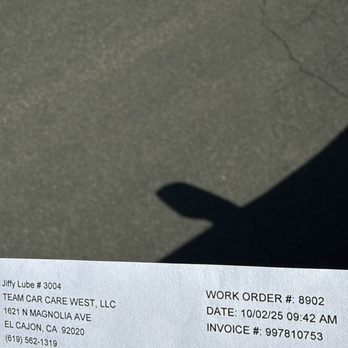 Jiffy Lube - Time and date of my oil change - Oil Change Stations Near Me - El Cajon, California