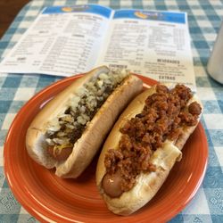 Faneek's Coney Island - Everything dog and chorico dog