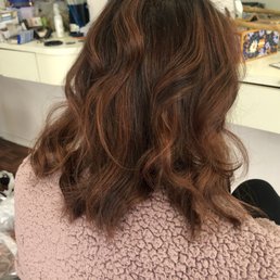 Brownish with a slight red highlight Brownish with a slight red highlight