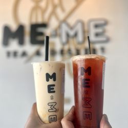 Jasmine Milk Tea with Crystal boba and pudding / Orange Thai Tea