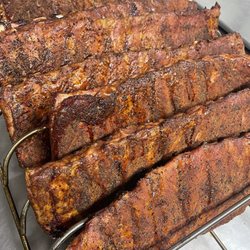 Garrett's Back Home Barbecue - St. Luis ribs .