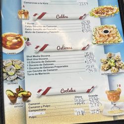 Menu as of September 2025